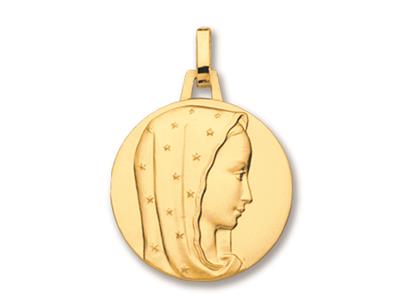 Medaglia Vergine Con Velo, Oro Giallo 18 Carati