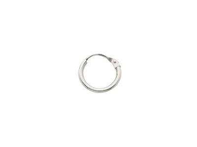 Orecchini A Cerchio A Filo Tondo 1,2 Mm, Diametro Interno 10 Mm, Oro Bianco 18 Carati