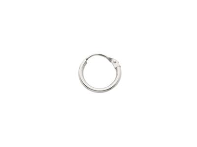 Orecchini A Cerchio, Filo Rotondo 1,2 Mm, Diametro Interno 10 Mm, Oro Bianco 18 Ct.