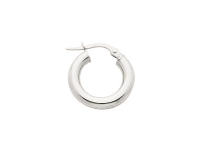 Orecchini A Cerchio, Filo Rotondo 3 Mm, Diametro Interno 10 Mm, Oro Bianco 18 Ct.