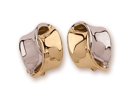 Orecchini Moda Da 18 Mm, Oro Bicolore 18k