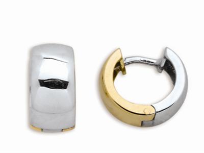 Orecchini A Cerchio Reversibili, Modello Piccolo, Diametro Interno 8 Mm, Oro 18k Bicolore