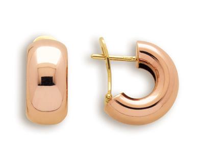 Orecchini A Cerchio Mezzo 14mm, Ororosa 18k
