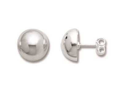Orecchini Mezza Sfera 12 Mm, Argento 925