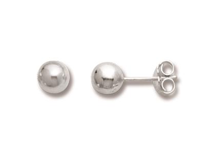 Orecchini A Sfera Da 6 Mm, Argento 925