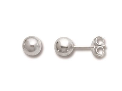 Orecchini, Palla 6 Mm, Argento 925