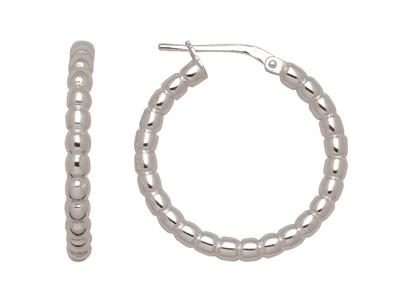 Orecchini A Cerchio Con Sfere Da 3 Mm, Diametro Interno 20 Mm, Argento925