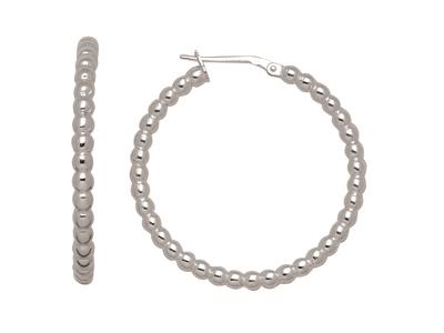 Orecchini A Cerchio Con Sfere Da 3 Mm, Diametro Interno 30 Mm, Argento925