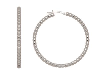 Orecchini A Cerchio Con Sfere Da 3 Mm, Diametro Interno 40 Mm, Argento925