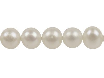 Perla D'acqua Dolce Rotonda, 4-4,50mm, Bianco Naturale, Filo Da 40 Cm - Immagine Standard - 2