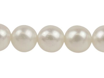 Perla D'acqua Dolce Rotonda, 5,50-6mm, Bianco Naturale, Filo Da 40 Cm - Immagine Standard - 2