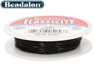 Cordoncino Elastico Per Perline Beadalon Elasticity, 0,5 MM X 25 M, Nero - Immagine Standard - 2