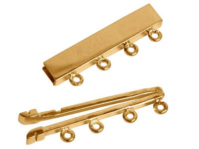 Chiusura Rettangolare Liscia 20 Mm,4 File, Oro Giallo 18 Carati. Rif. 07116-4 - Immagine Standard - 2