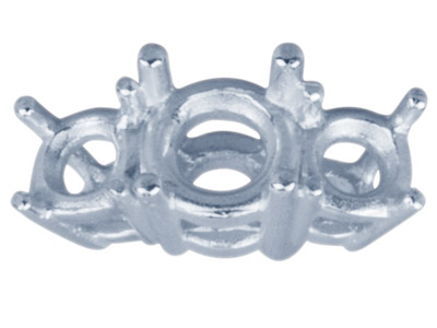 Montatura Con 3 Castoni Graduali Di Forma Rotonda Per Pietre Da 0,4 Ct, 33,753 Mm, Argento 925