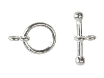 Chiusura Fantasia Con Anello Da 9 MM E Barretta Da 15 Mm, Argento 925