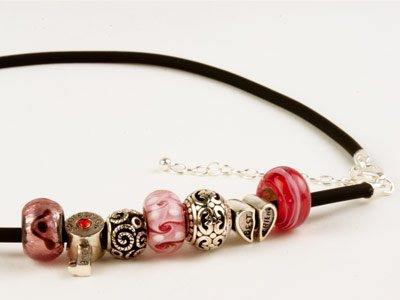 Collana In Caucci¦ Nero 3 Mm, Per Perle Fantasia, 42 Cm - Immagine Standard - 3