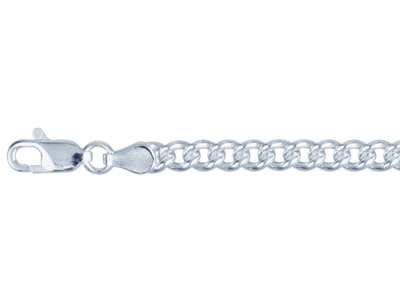 Bracciale A Maglia Gourmette 4,2 Mm, 19 Cm, Argento 925