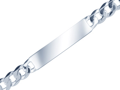 Identit Maglia Gourmette Diamantata 7,4 MM 21,5 Cm, Argento 925 21,5 Cmlarghezza 7,4 Mm, Argento 925