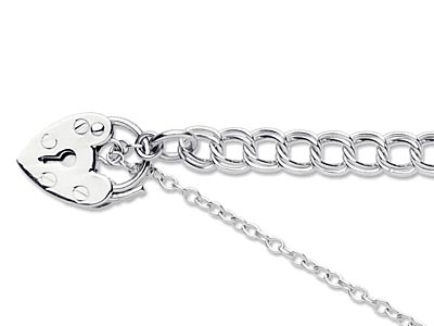 Bracciale A Maglie Grumetta 4,7 Mm,19 Cm, Chiusura A Lucchetto, Argen To 925