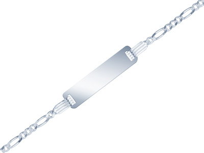 Identit Bambino Maglia Figaro Diamantata Alternata 2 Mm, 16 Cm, Argento 925 Autenticità, 16 Cmlarghezza 2 Mm, Argento 925