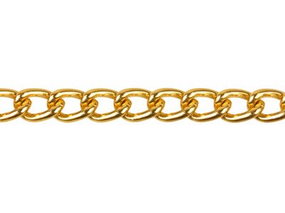 Catena A Maglie Gourmette 6 Mm, Lunghezza 1 Metro, Oro* - Immagine Standard - 2