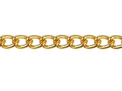Catena A Maglie Gourmette 6 Mm, Lunghezza 1 Metro, Oro