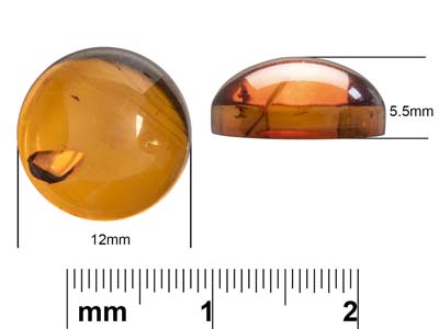 Ambra Naturale, Cabochon Rotondo 12mm - Immagine Standard - 4