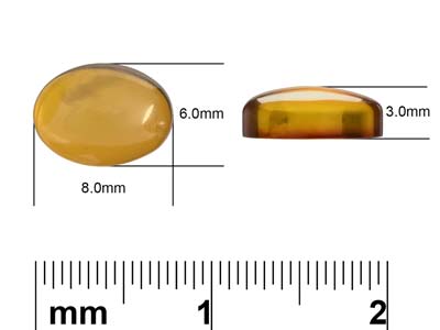 Ambra Naturale, Cabochon Ovale, 8 X 6 MM - Immagine Standard - 4