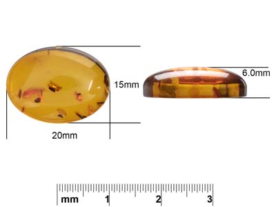 Ambra Naturale, Cabochon Ovale 20 X15 MM - Immagine Standard - 4