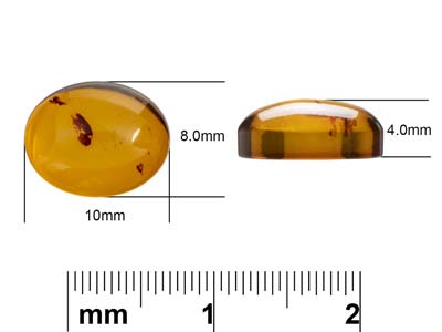 Ambra Naturale, Cabochon Ovale 10 X8 MM - Immagine Standard - 4