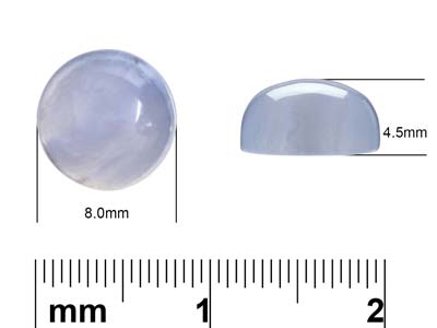 Agata Dal Pizzo Blu, Cabochon Tondo, 8 MM - Immagine Standard - 4