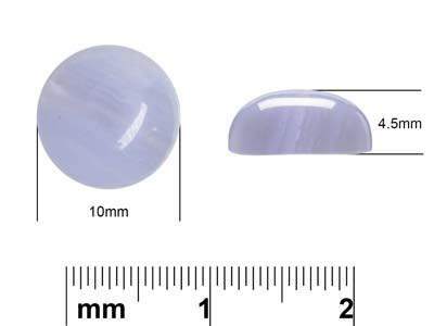 Agata Dal Pizzo Blu, Cabochon Tondo, 10 MM - Immagine Standard - 4