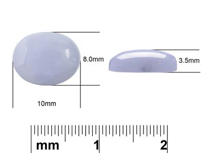 Agata Dal Pizzo Blu, Cabochon Ovale, 10 X 8 MM - Immagine Standard - 4