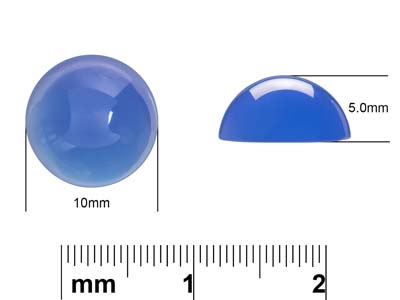 Cabochon Tondo In Agata Blu, 10 MM - Immagine Standard - 4
