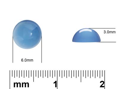 Cabochon Tondo In Agata Blu Da 6 MM - Immagine Standard - 4