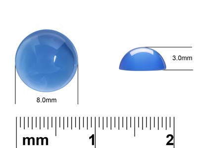 Cabochon Tondo In Agata Blu, 8 MM - Immagine Standard - 4