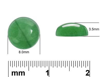 Agata Verde, Cabochon Tondo, 8 MM - Immagine Standard - 4