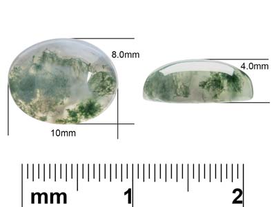 Agata, Muschiata, Cabochon Ovale, 10 X 8 MM - Immagine Standard - 4