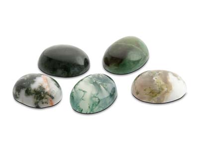 Agata, Muschiata, Cabochon Ovale, 10 X 8 MM - Immagine Standard - 5