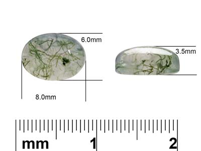 Agata Muschiata, Cabochon Ovale, 8 X 6 MM - Immagine Standard - 4