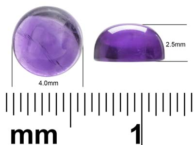 Ametista Cabochon Tondo, 5 MM - Immagine Standard - 4