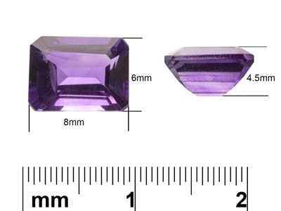 Ametista Taglio Smeraldo, 8 X 6 MM - Immagine Standard - 3