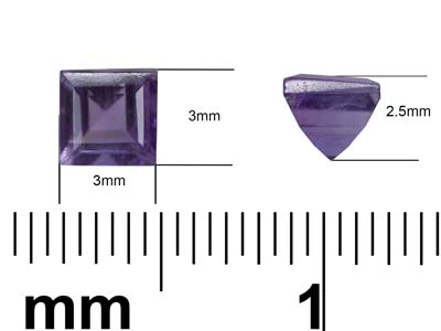 Ametista Quadrata, 3 MM - Immagine Standard - 3
