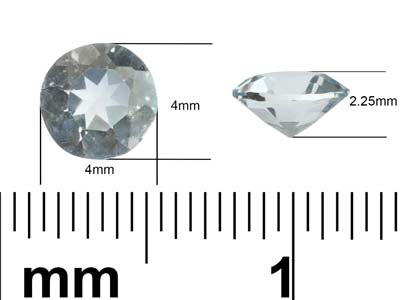 Acquamarina Rotonda, 4 MM - Immagine Standard - 3