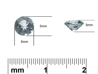 Acquamarina Rotonda, 5 MM - Immagine Standard - 3