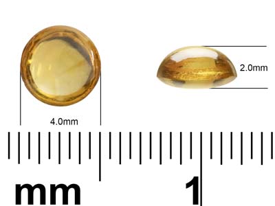 Citrino, Cabochon Tondo, 4 MM - Immagine Standard - 4