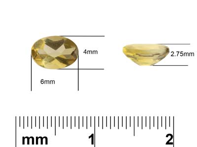 Citrino Ovale, 6 X 4 MM - Immagine Standard - 3