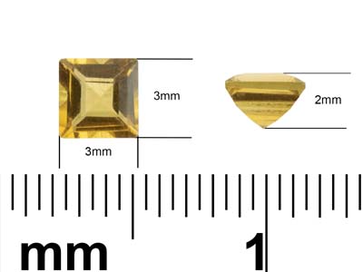 Citrino Quadrato, 3 MM - Immagine Standard - 3