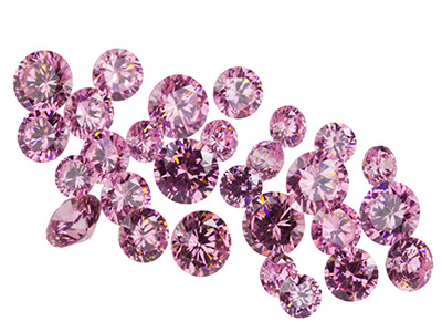 Zirconia Rosa Tonda, Assortita 4, 5e 6 Mm, Confezione Da 28 - Immagine Standard - 1
