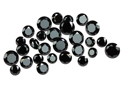 Confezione Da 28 Unità Di Zirconia Cubica Tonda Di Colore Nero Da 4, 5 E 6 MM - Immagine Standard - 1